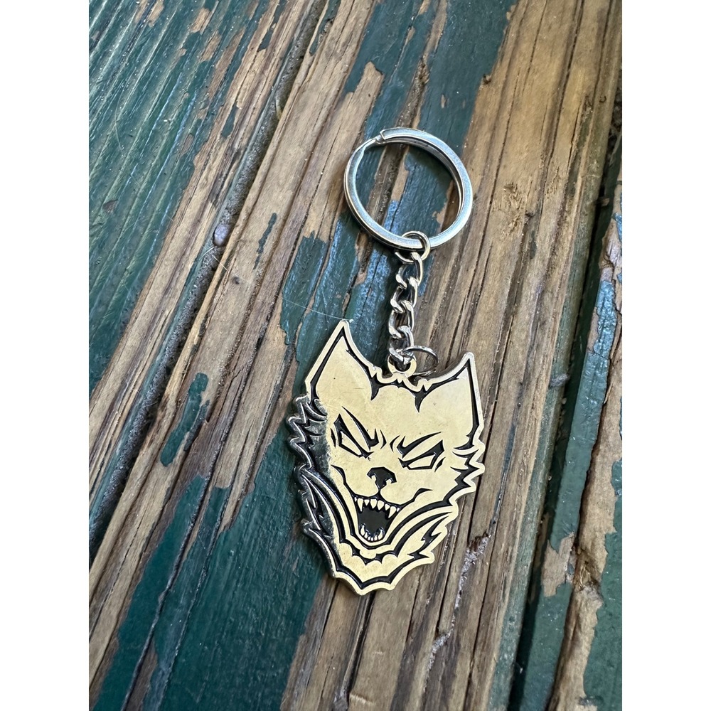 Bfox Shop Wolf Head Keychain Gold Tone Metal Fierce Canine Bag Charm A4119